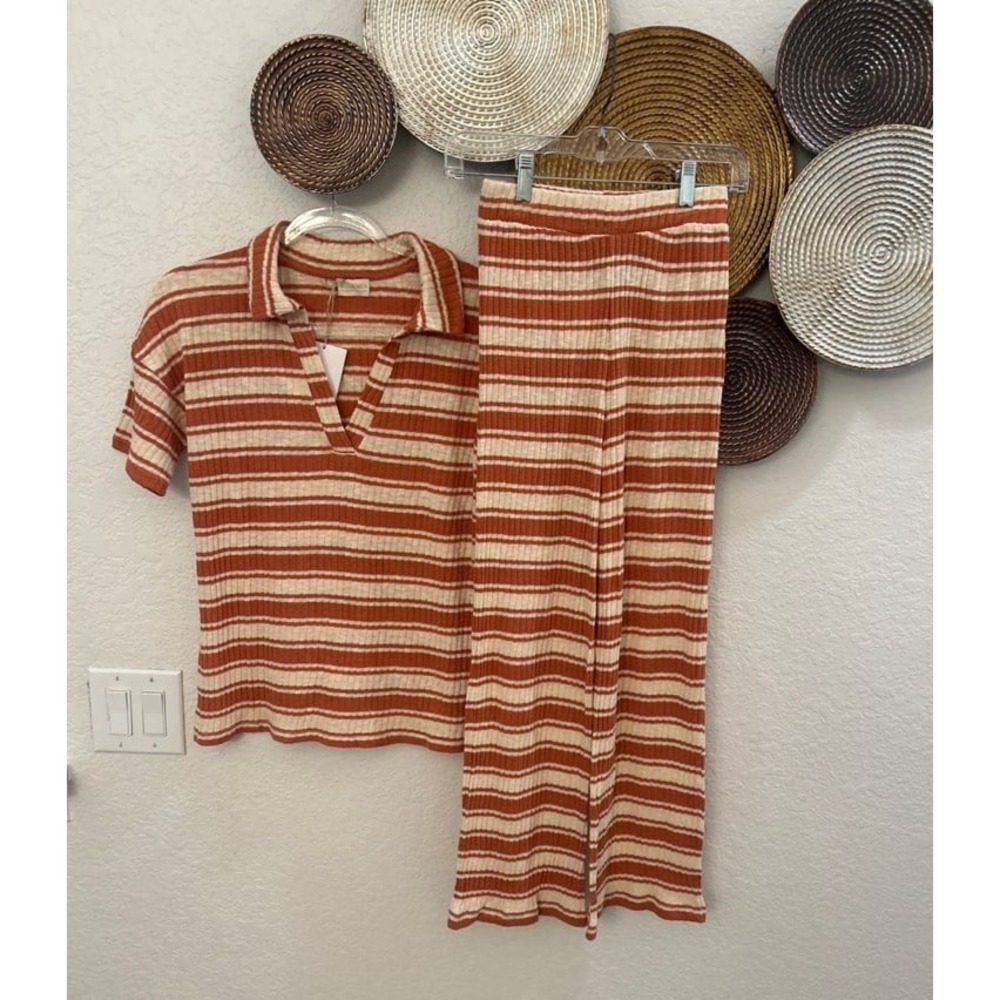 MUS & BOMBON made in Spain POLO PUNTO TONINA 2 pc set 75% cotton NWT XS